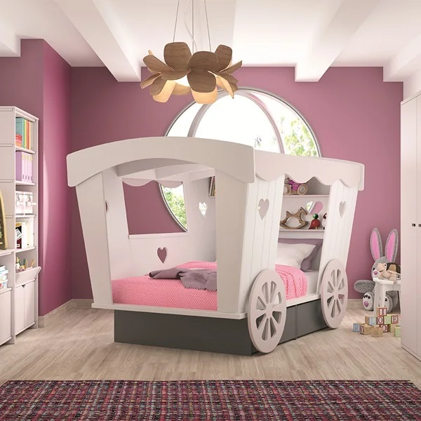 Carriage bed girls princess bedroom furniture