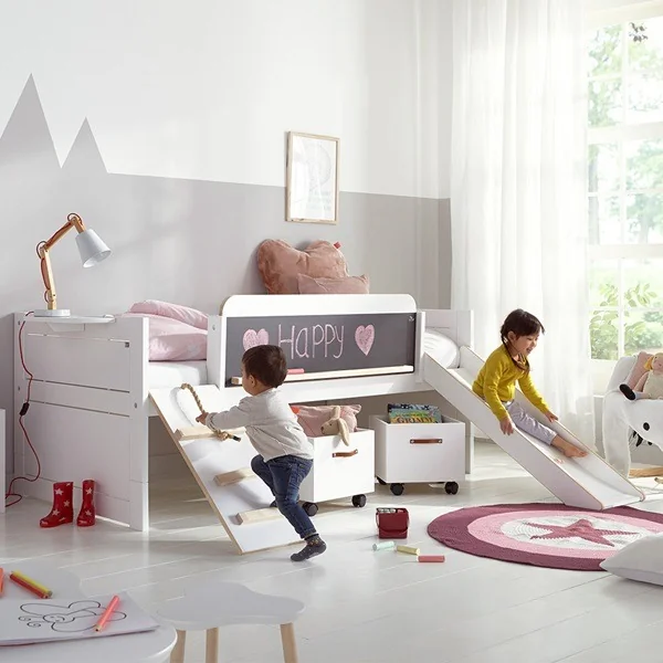 Childrens cabin bed with slide