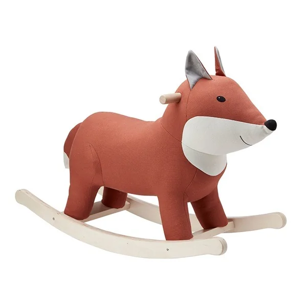Kids concept rocking animals with wood base