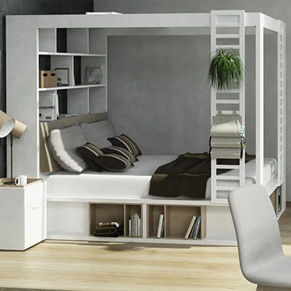 Double bed with storage