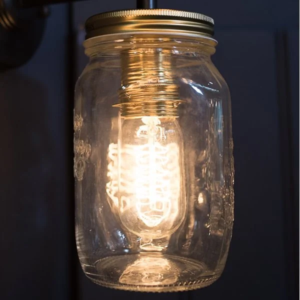 Vintage jam jar retro light fitting 1