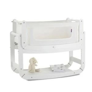 White snuzpod bedside crib UK