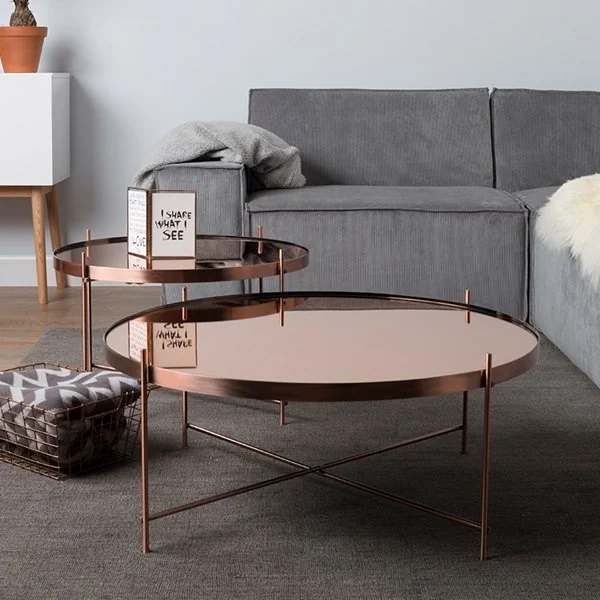 Copper round tables zuiver