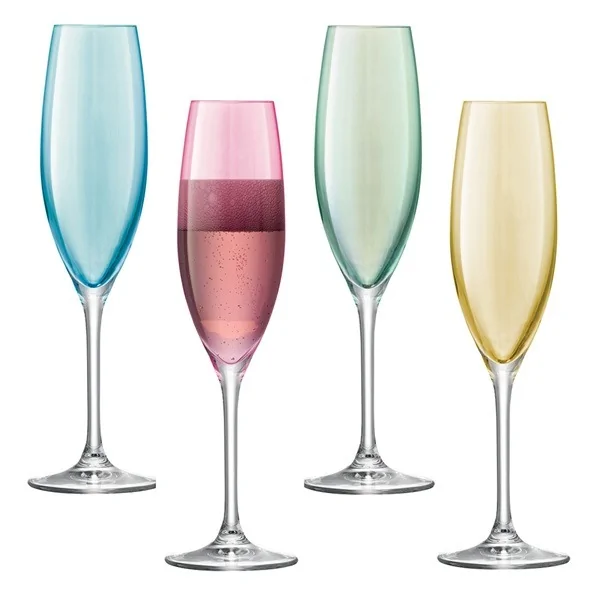 Pastel coloured champagne flute set