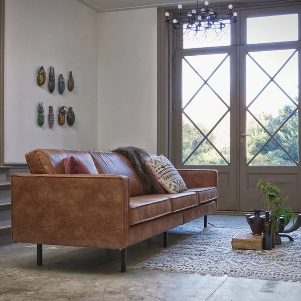 Rodeo leather 3 seater sofa