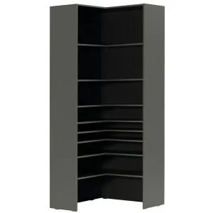 Corner bookcase lori graphite 1