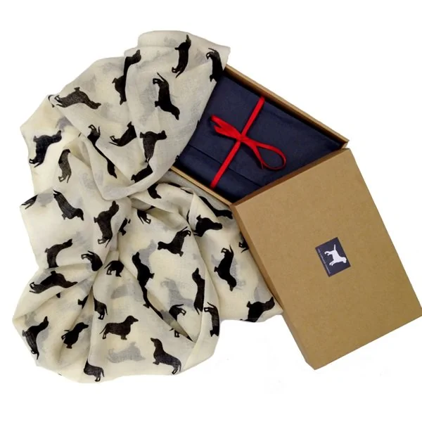 Dachshund cashmere SCARF by labrador company 1