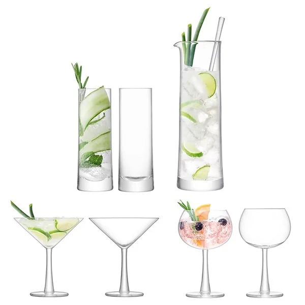 Gin cocktail barware glass set
