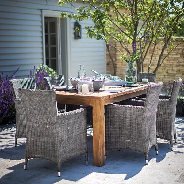 Outdoor wooden dining table