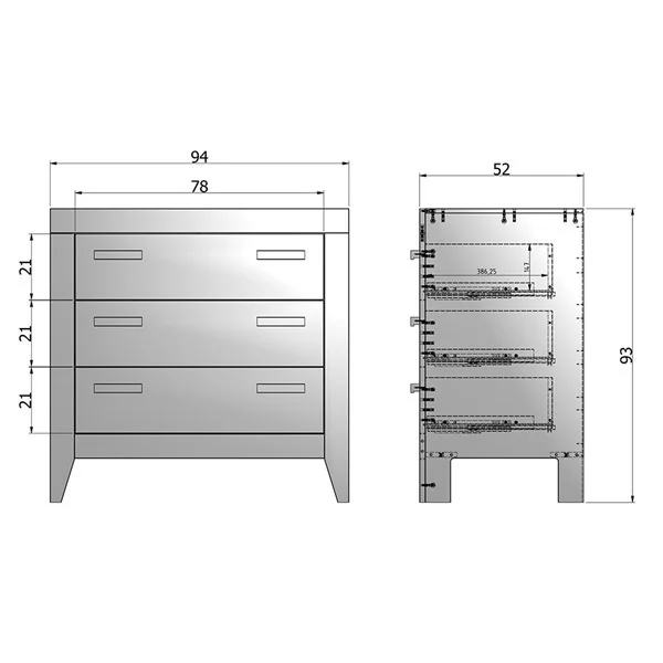 Life drawer dimensions