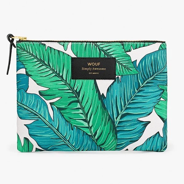 Wouf tropical pouch purse with gold zip