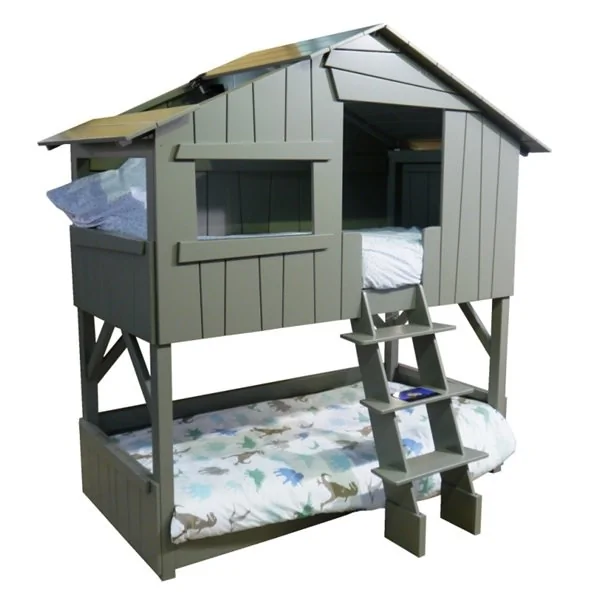 Childrens bunkbed tree house grey 4