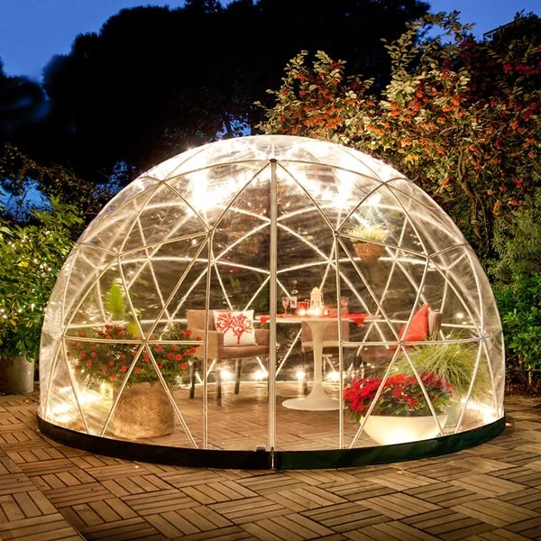 Giant garden igloo for winter dining outside