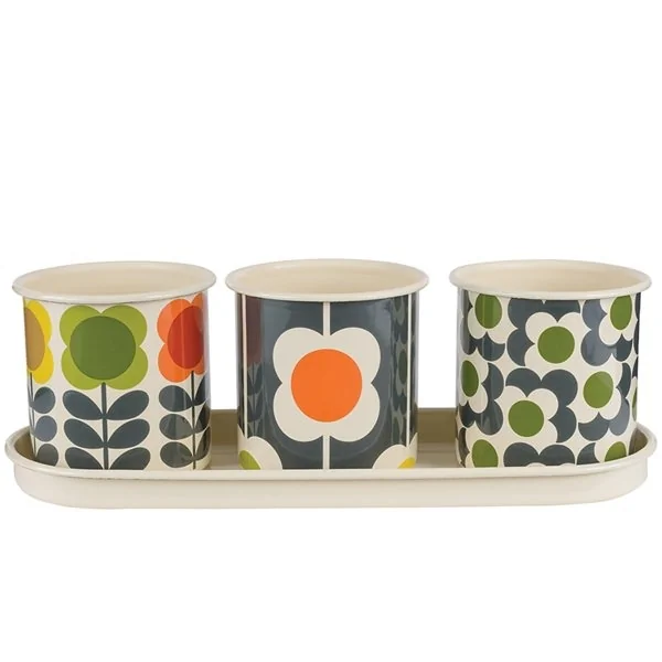 Herb pots orla kiely retro