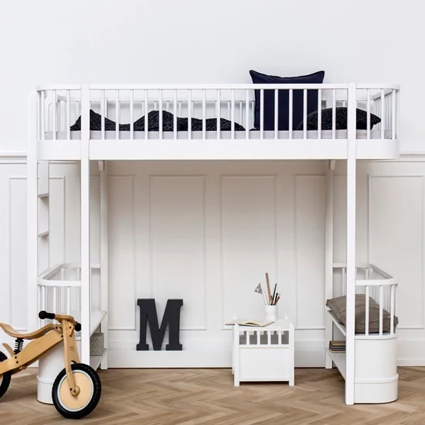 Childrens luxury loft bed white room