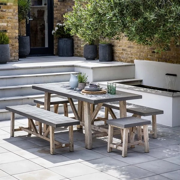 Chilson table and bench set from garden trading