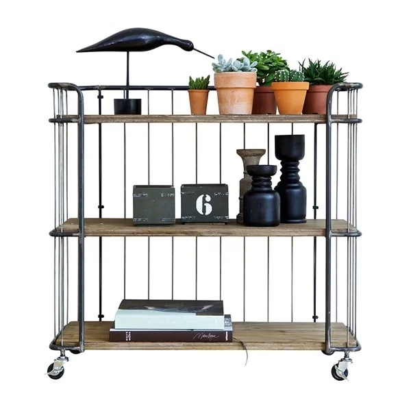 Industrial storage trolley 3 shelves
