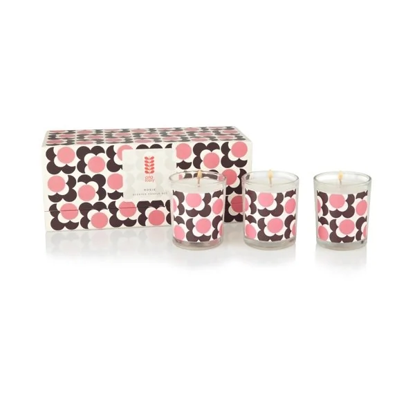 Orla kiely mini scented candle set rosie squared