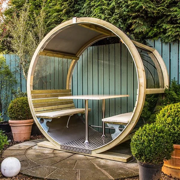 Ornate garden sphere seat