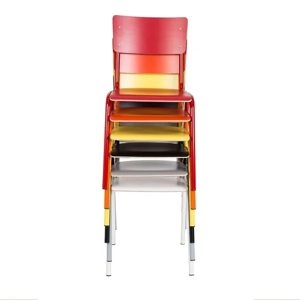 Stackable back to school chairs in different colours