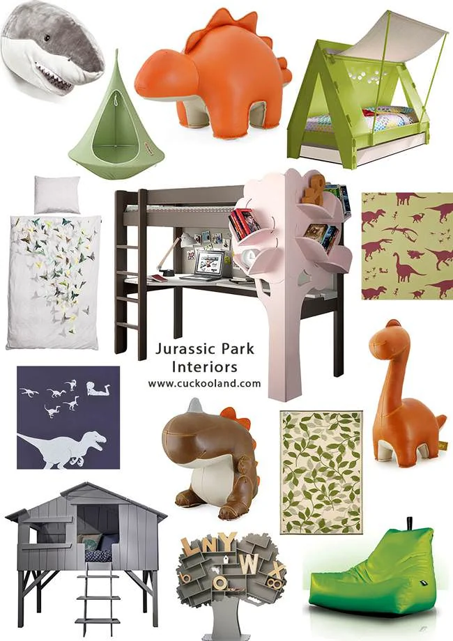 Jurassic bedroom theme board