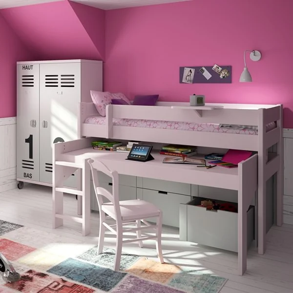 Mathy high sleeper bed pull out desk