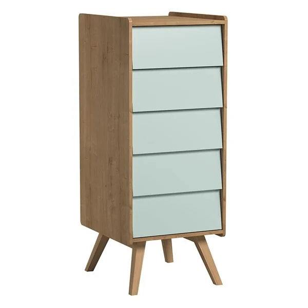 Vintage-Tall-Green-5-Drawer-Dresser