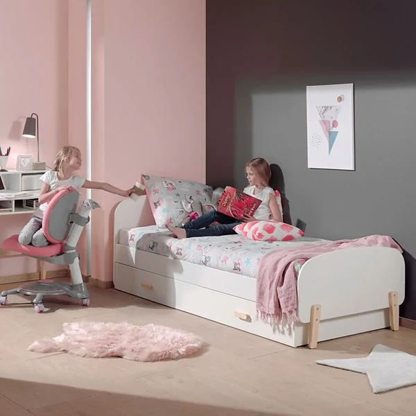 Kiddy white single bed with underbed drawer