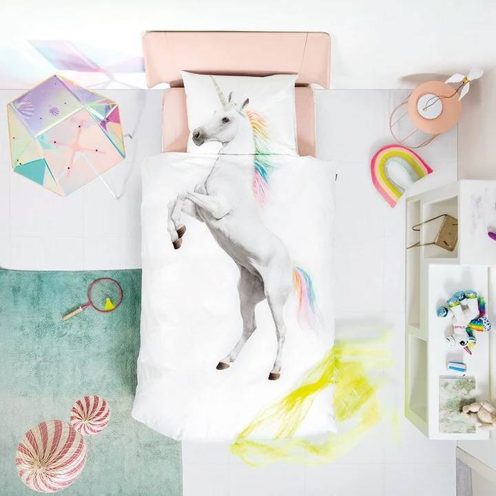 Kids unicorn duvet cover bedding set