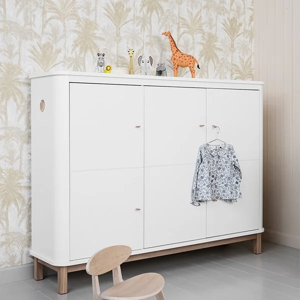 Oliver furniture 3 door multi cabinet in white and oak