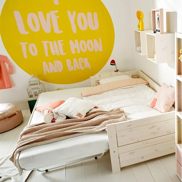Designer kids bed with pull out spare bed