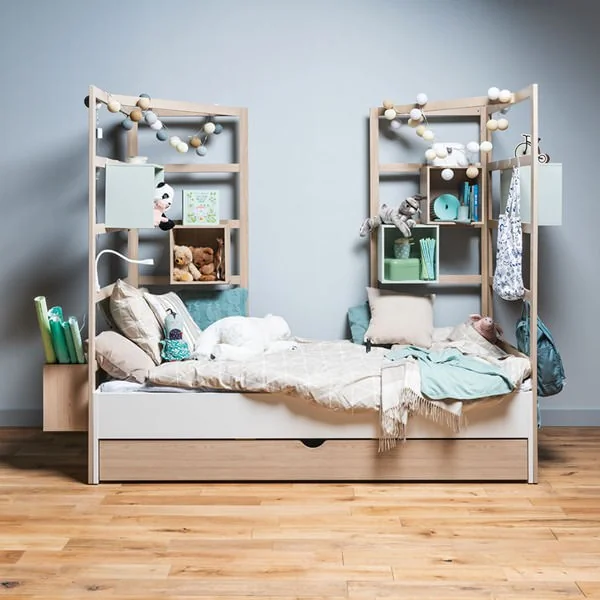 Stige childrens single bed with 2 wooden frames