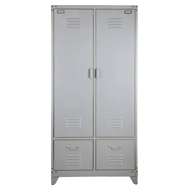 Grey metal wardrobe