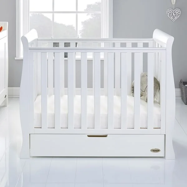 Obaby space saver baby cot in white