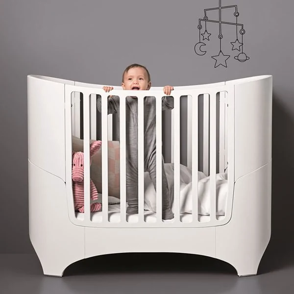 Scandinavian style white cot bed from leander