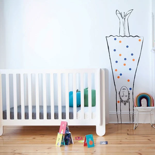 Elephant cot in white eco MDF