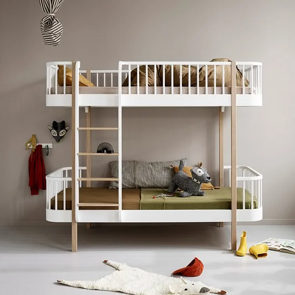 White and oak kids bunk bed from oliver wood collection