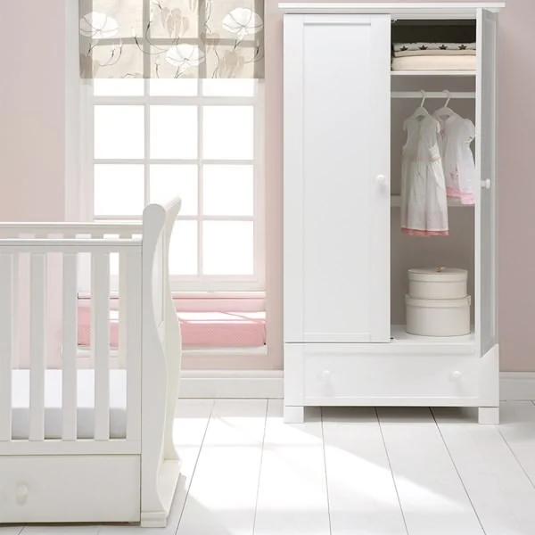 Montreal double nursery wardrobe in white