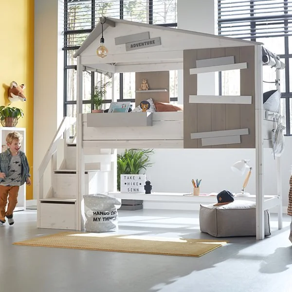 Hideout semi high hut bed with step ladder from lifetime