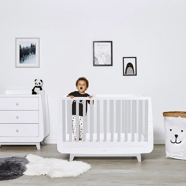 Kids contemporary cot bed with mattress