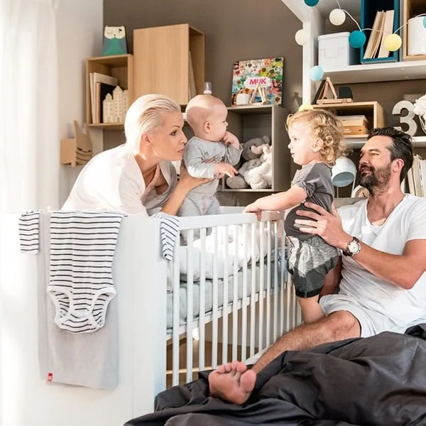 White baby cot from by vox