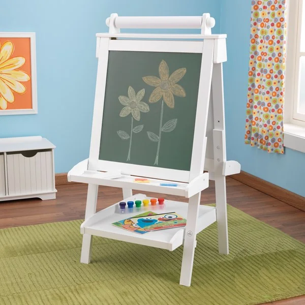 Adjustable wooden easel white