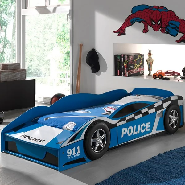 Kids novelty bed with police car design