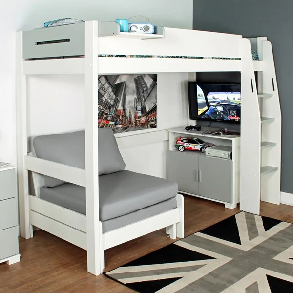 Urban grey kids high sleeper 3 from kids avenue
