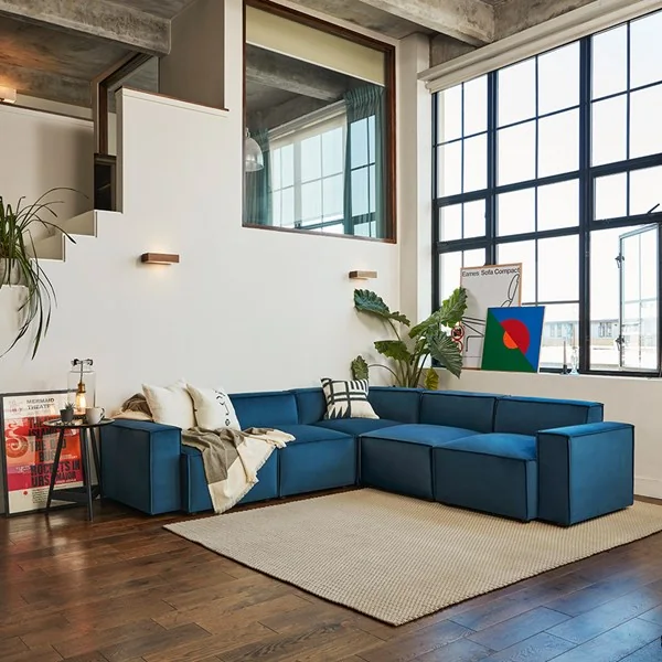 Swyft model 03 velvet teal modular corner sofa