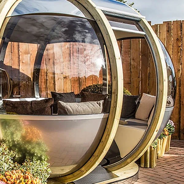 Unique oval house garden building with 360 views