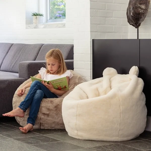 Childrens white polar bear bean bag