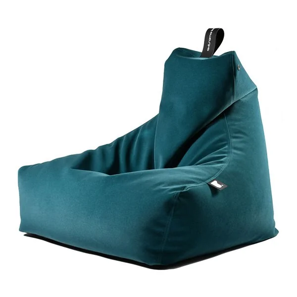 Extreme lounging bean bag in teal suede