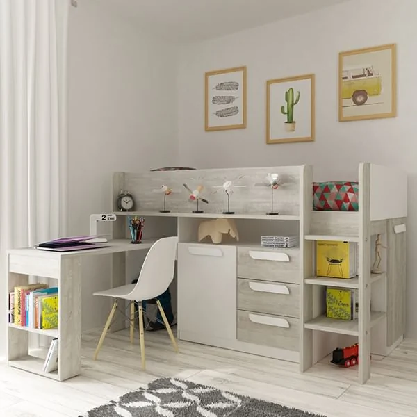 Kids avenue childrens mid sleeper with desk 2