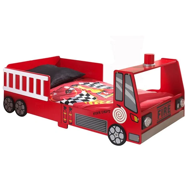 Toddler fire truck bed with LED lights